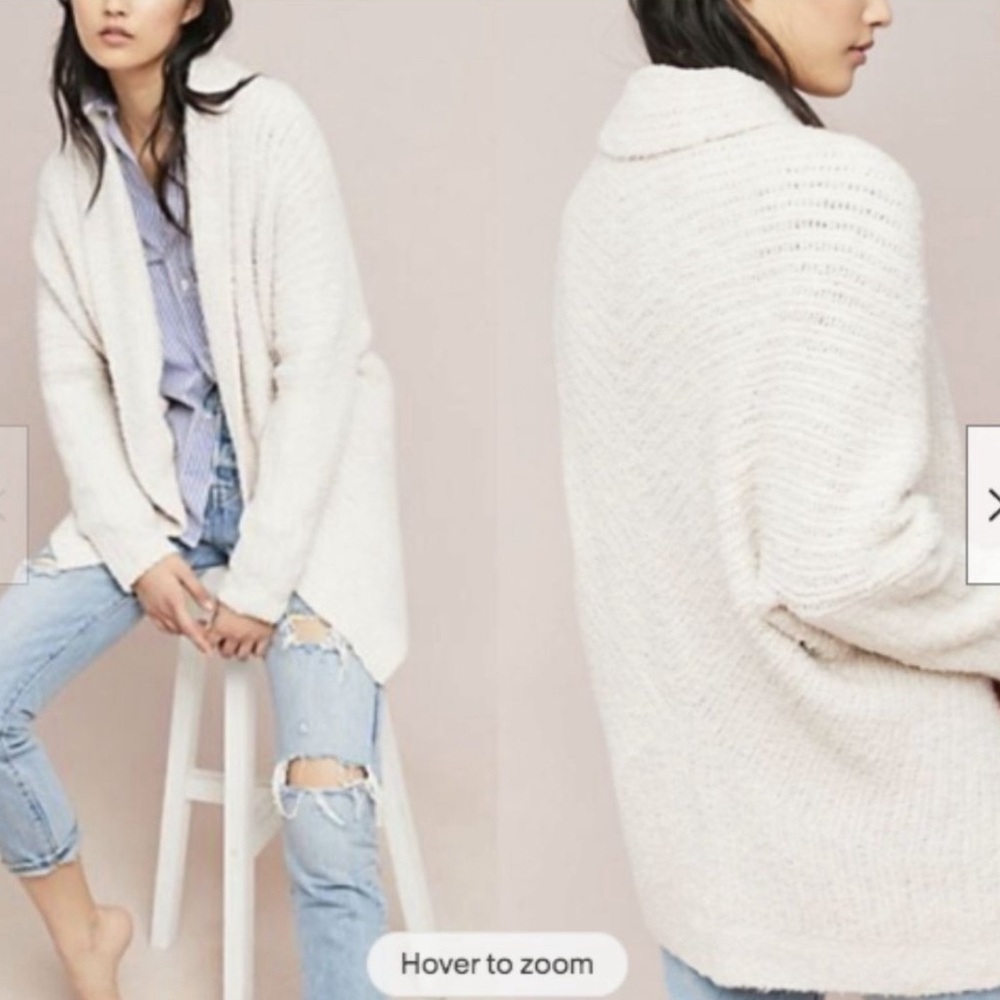 Anthropologie Sleep on Snow Cream Cardigan - Medium